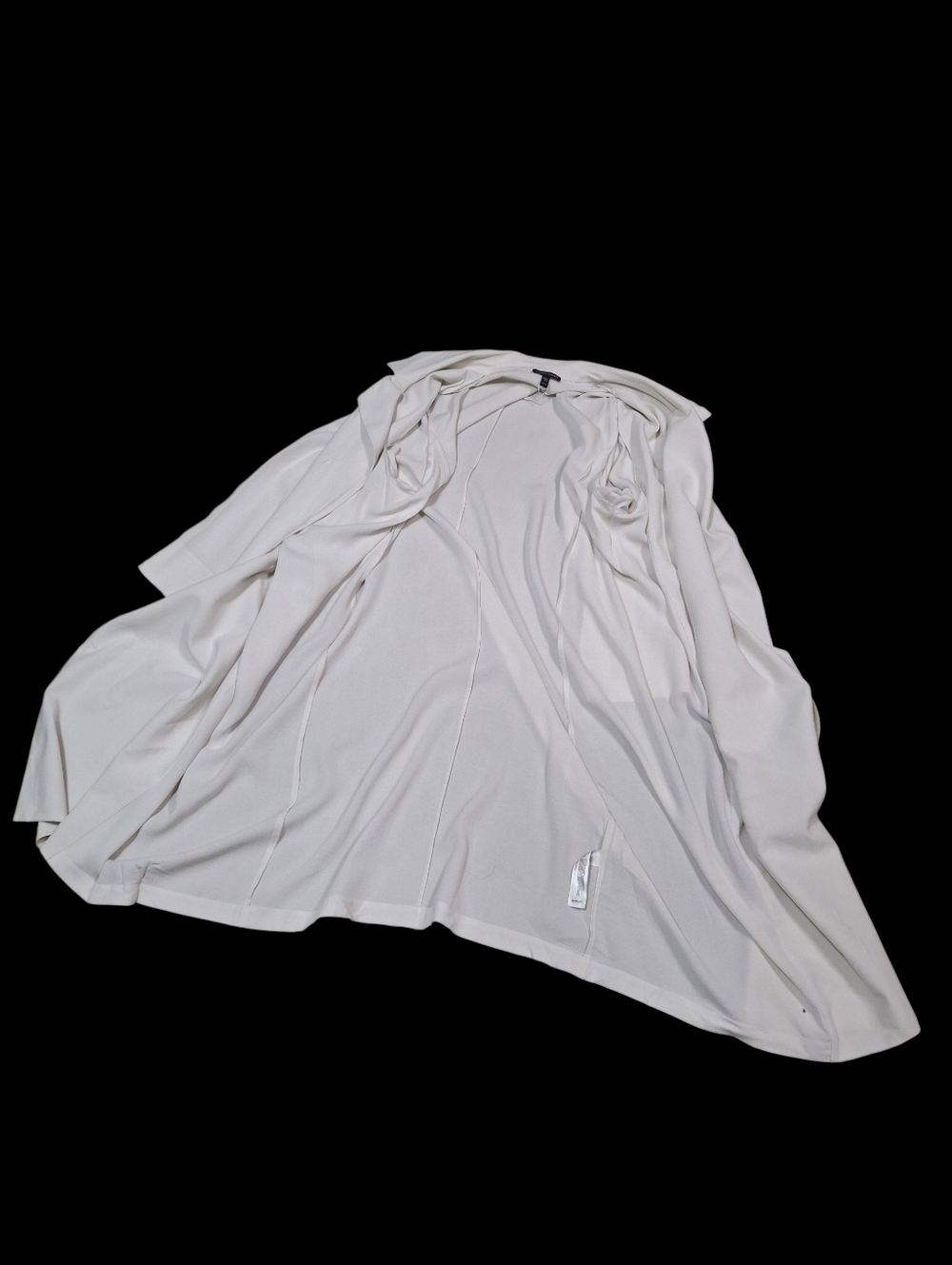 Eileen Fisher 100% Silk Neutral Open-Front Long Duster Topper Women Size X-Large - Picture 13 of 16